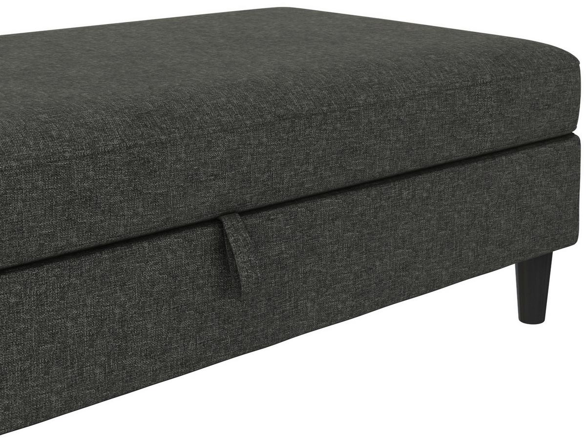 Hocker Hannover Anthrazit, mit Stauraum - Anthrazit/Schwarz, Basics, Textil (130/43/69cm) - Livetastic