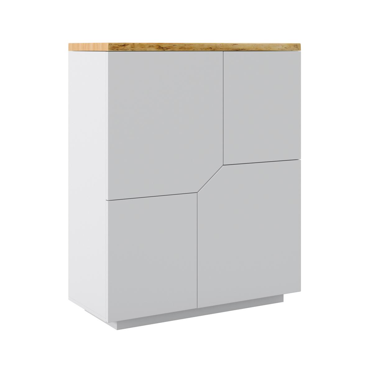 Komoda CARLOS - bílá/barvy dubu, Moderní, dřevo (100/122/42cm) - Modern Living
