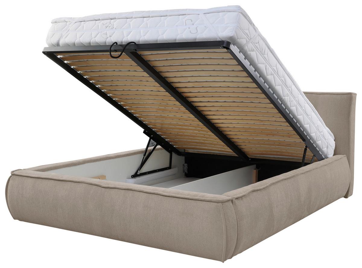 Polsterbett Mit Lattenrost 160x200 Cm Lacjo Hellbraun - Hellbraun/Beige, LIFESTYLE, Holz/Holzwerkstoff (160/200cm) - Livetastic