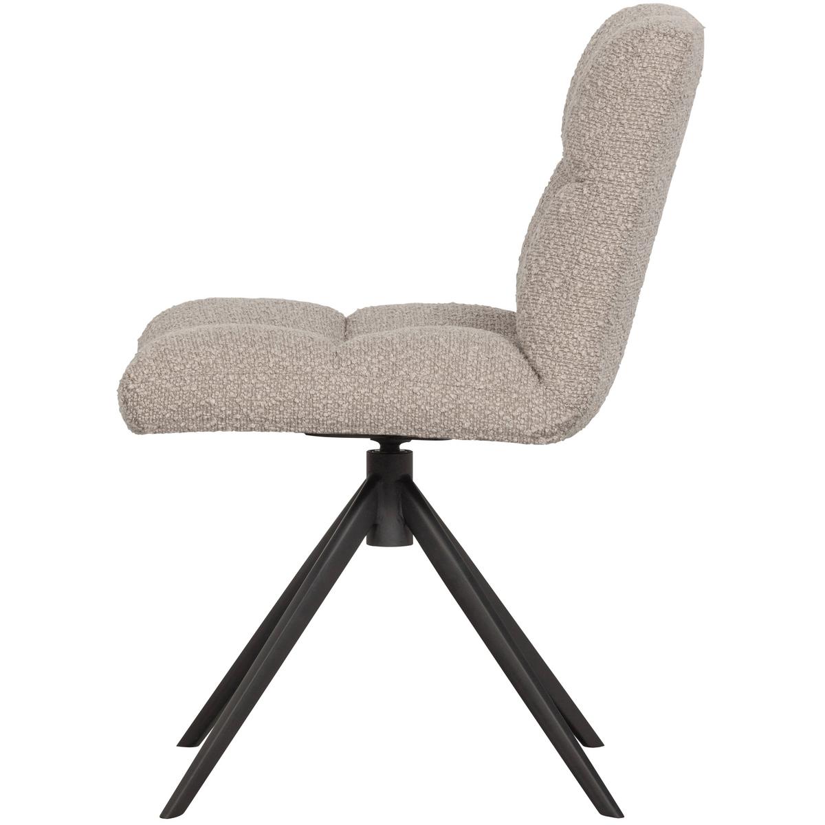 Stuhl Vinny Sandfarben B: 48 cm - Sandfarben/Schwarz, Design, Textil/Metall (48/80/45cm) - Livetastic