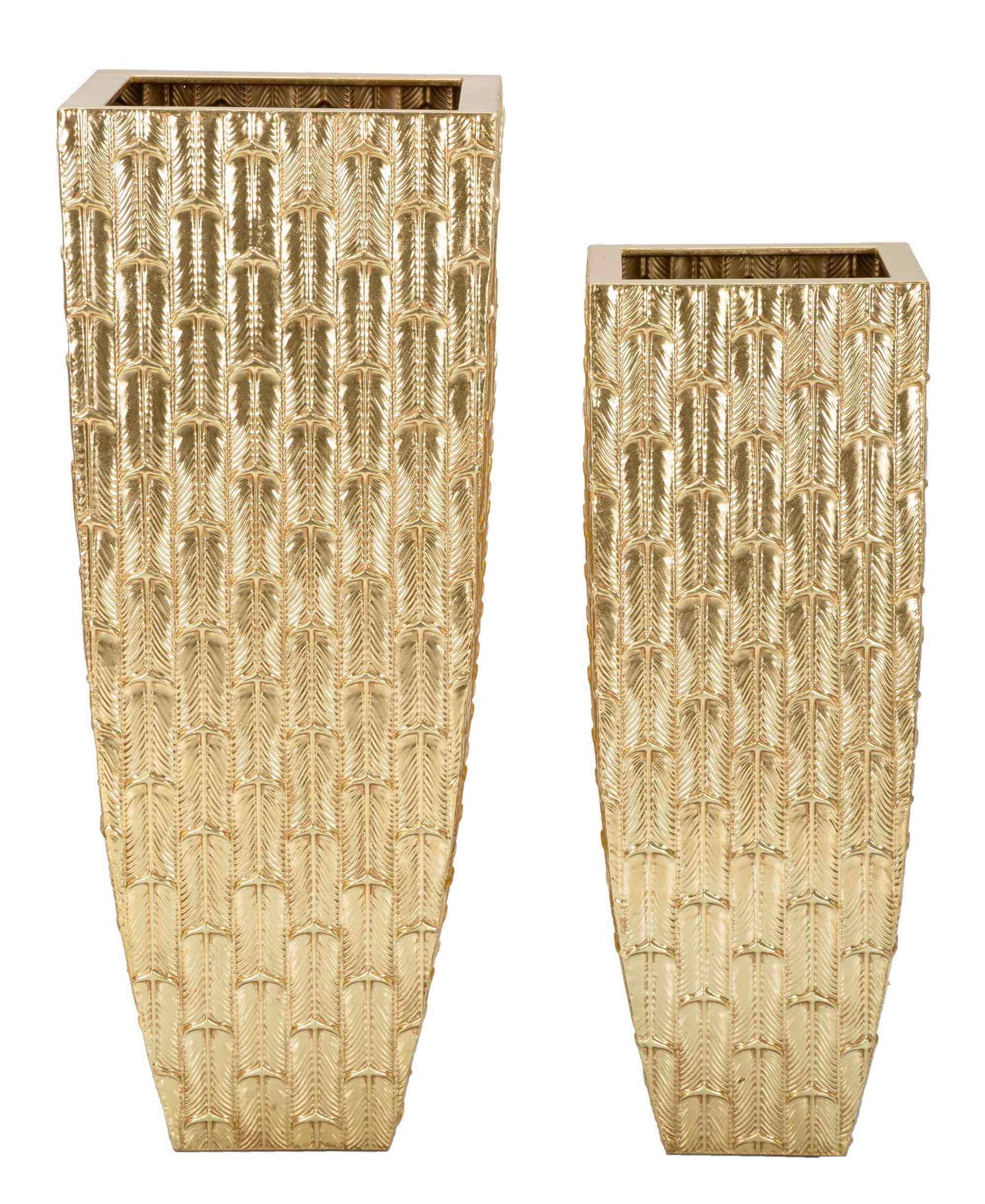 Vase Gliss Set 2 Pcs Goldfarben B: 40 Cm