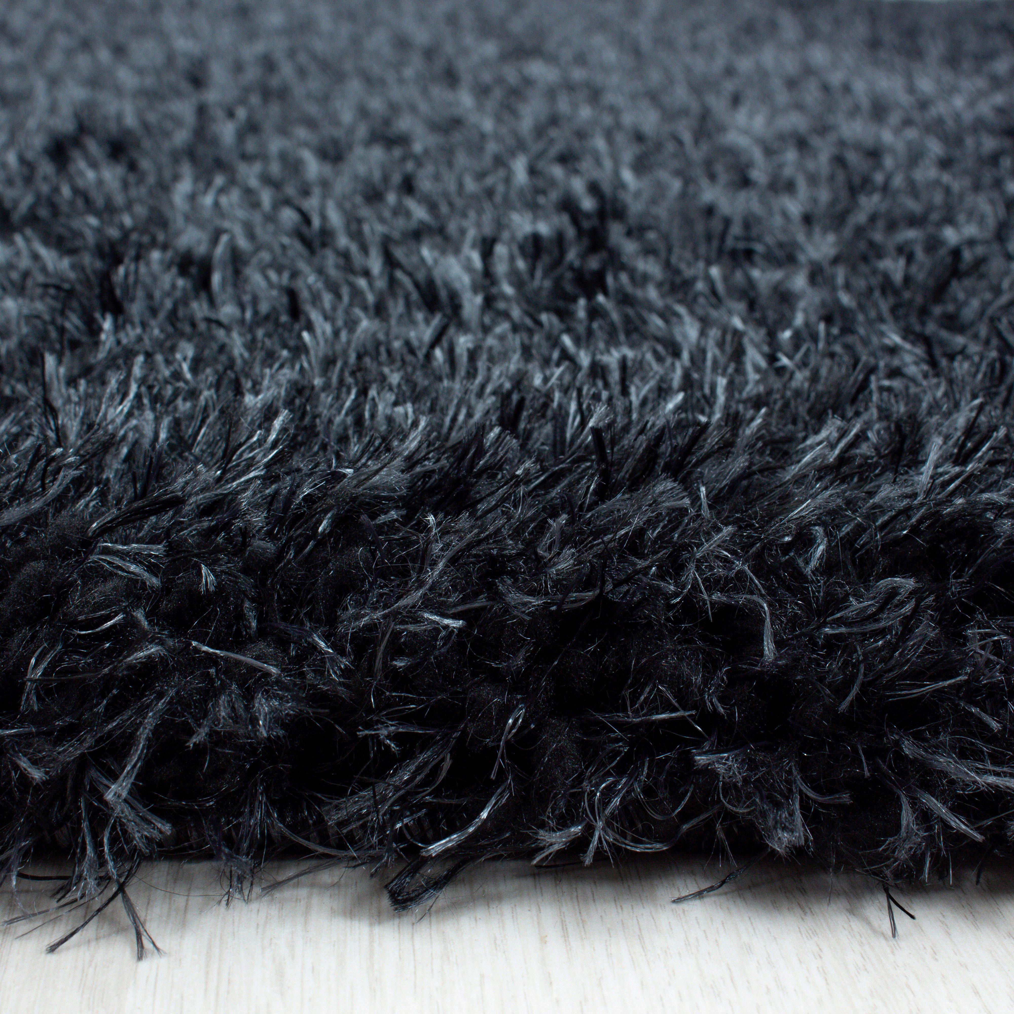 Koberec s vysokým vlasom 200 cm - čierna, Basics, textil (200cm) - Novel