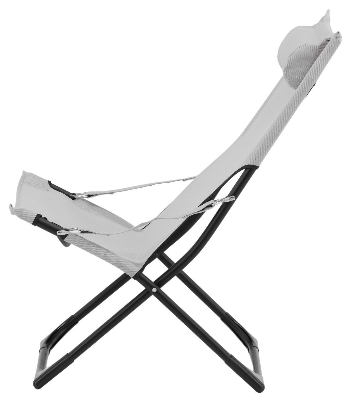 Strandsessel Seville Metall, Textil - Schwarz/Grau, KONVENTIONELL, Textil/Metall (63/89/84cm) - Gardenson