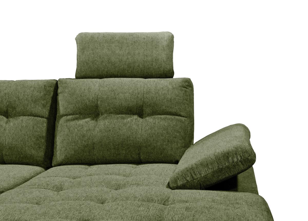 Wohnlandschaft Durban U Olivgrün U: 218/324/170 Cm - Schwarz/Olivgrün, KONVENTIONELL, Textil (218/324/170cm) - MID.YOU