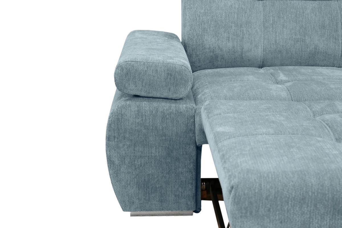 Rohová sedačka VEGAS, pravá, mätovozelená ženilka - mätovozelená/strieborná, Design, drevo/textil (294/173cm)