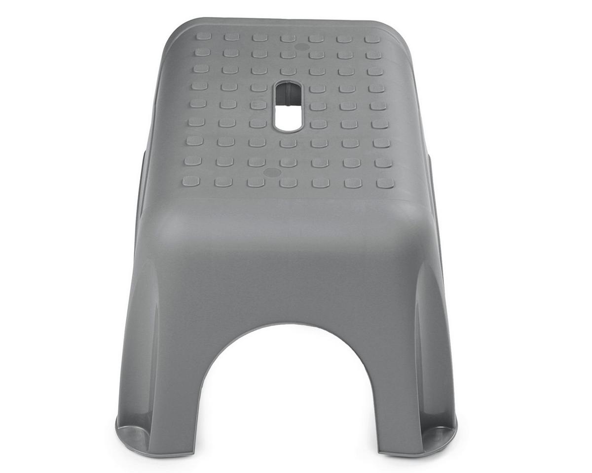 Tritthocker Kunststoff Grau H: 23,5 cm Rutschfest - Grau, Basics, Kunststoff (44/23,5/31cm)