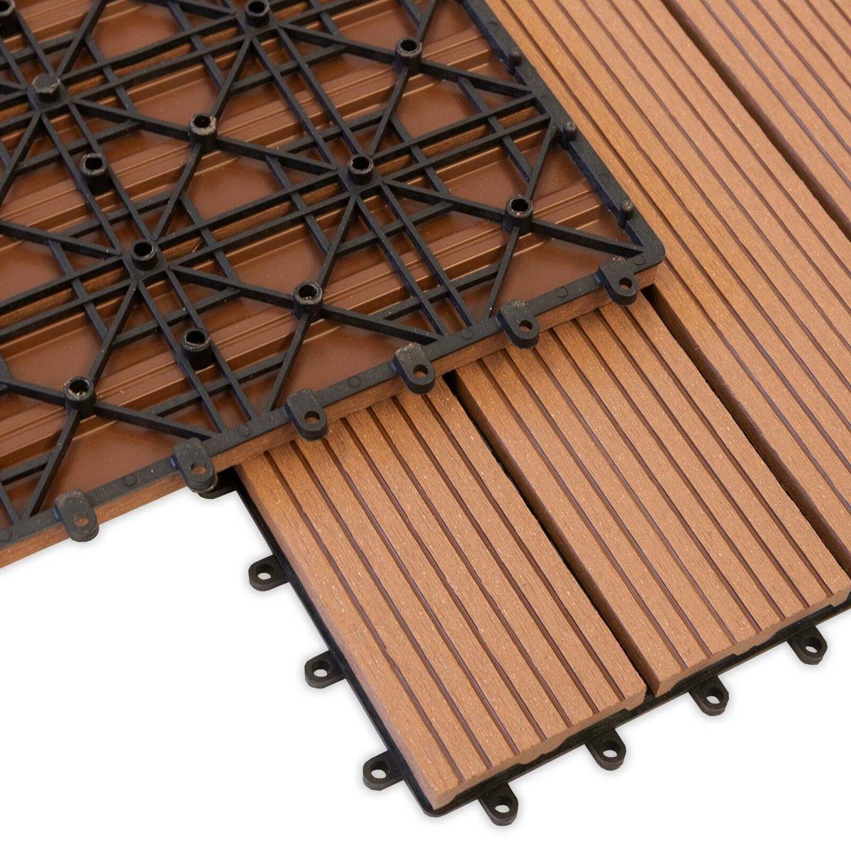 Terrassenfliese Wpc Royal Hellbraun - Hellbraun, Design, Holzwerkstoff (30/30cm) - Ambia Garden