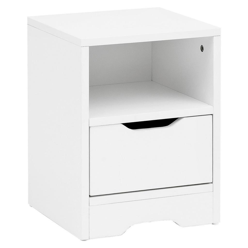 Nachtkästchen Weiß H: 43 cm