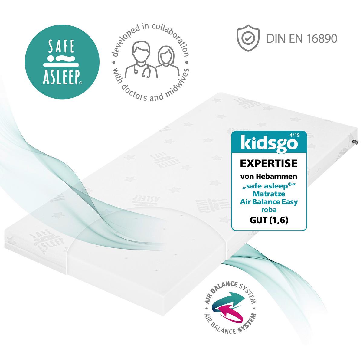 Kindermatratze Comfort Schaumstoffkern Weiß 70x140cm - Weiß, Basics, Textil (70/140cm) - Roba