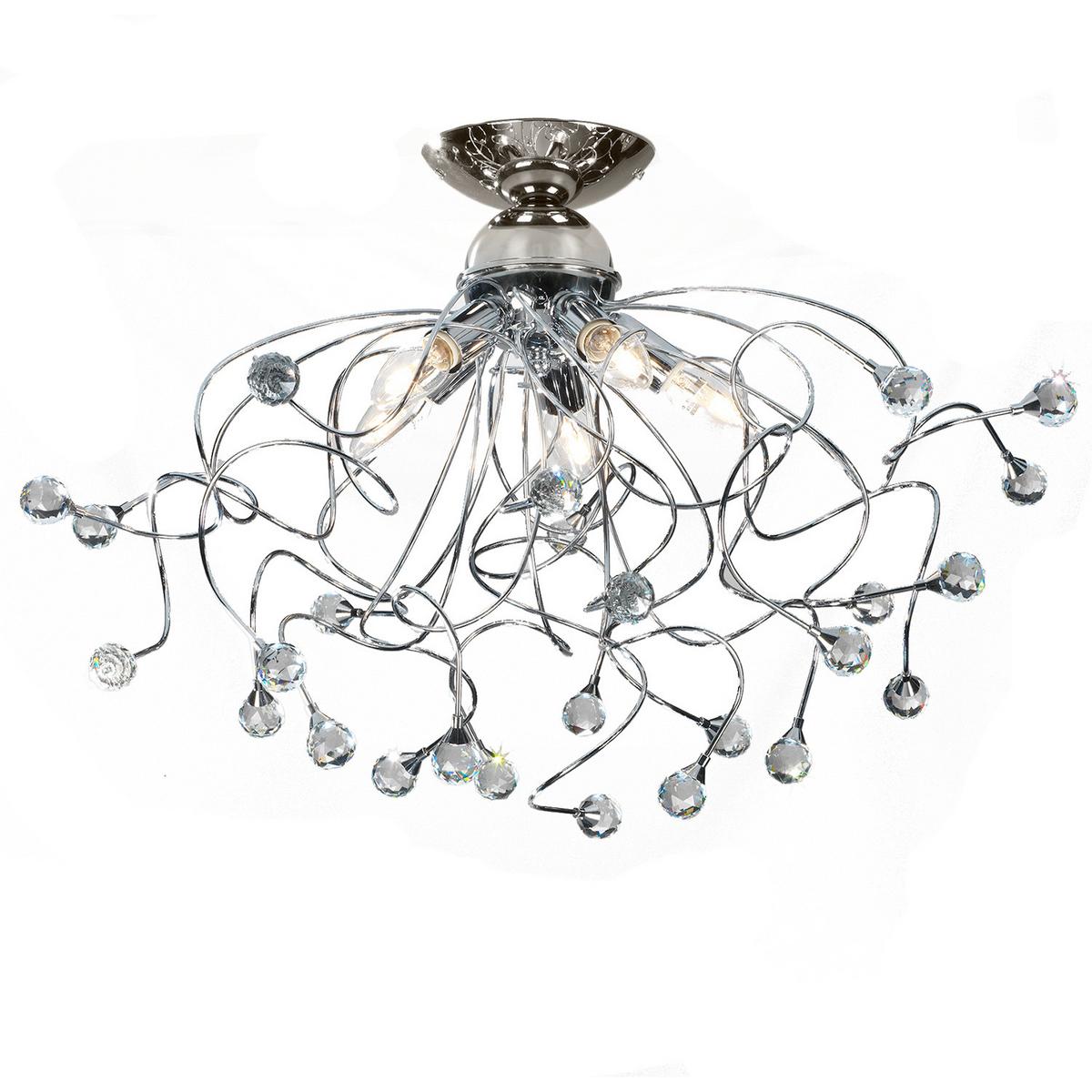 Deckenleuchte 4726/Pl5 - Chromfarben, KONVENTIONELL, Glas/Metall (60/42cm)