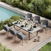 Gartensessel Christian - Dunkelgrau/Schwarz, MODERN, Textil/Metall (74/69/52cm) - Beldano