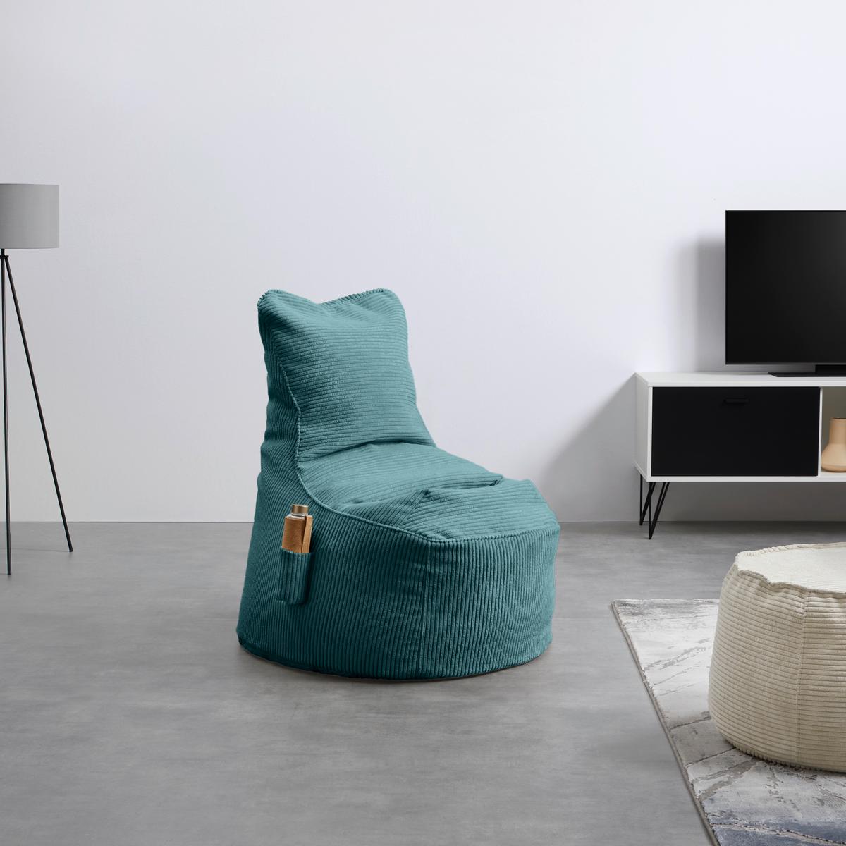 Sedací vak CORTONA CORD, petrolejový manšestr - petrolej, Moderní, textil (85/100/85cm) - Mömax