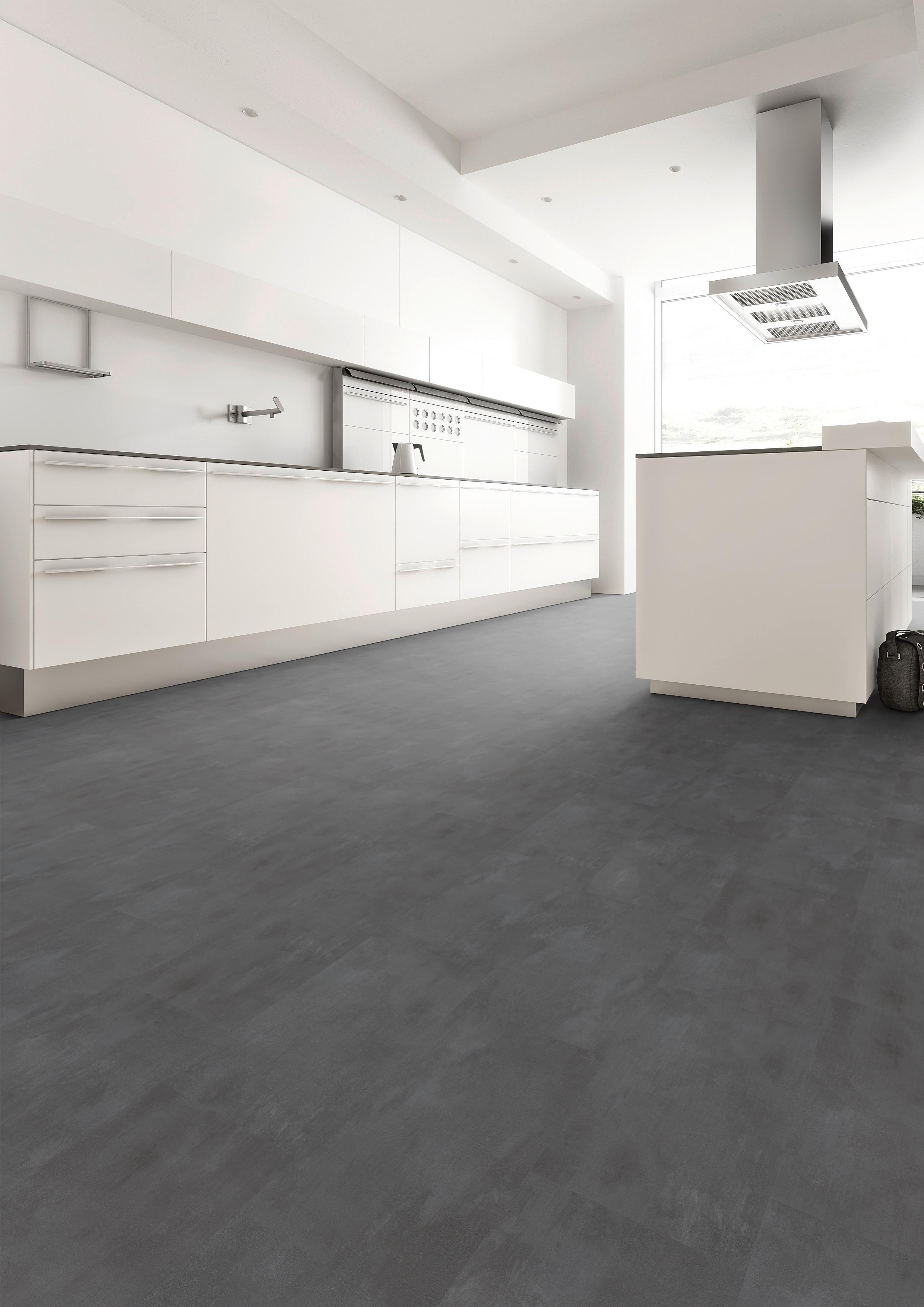 Designboden Fliesenoptik Dunkelgrau Stärke 4,2mm - Dunkelgrau, Basics, Kunststoff (60.5/30.48/0.42cm)