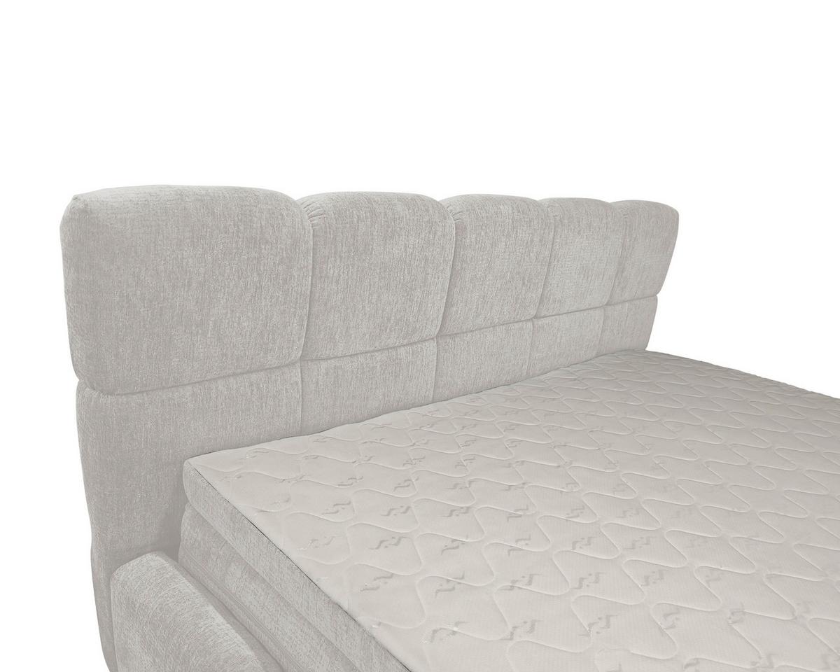Polsterbett Noe Cremefarben, Lf: 140x200 cm - Creme/Schwarz, Trend, Textil/Metall (140/200cm)