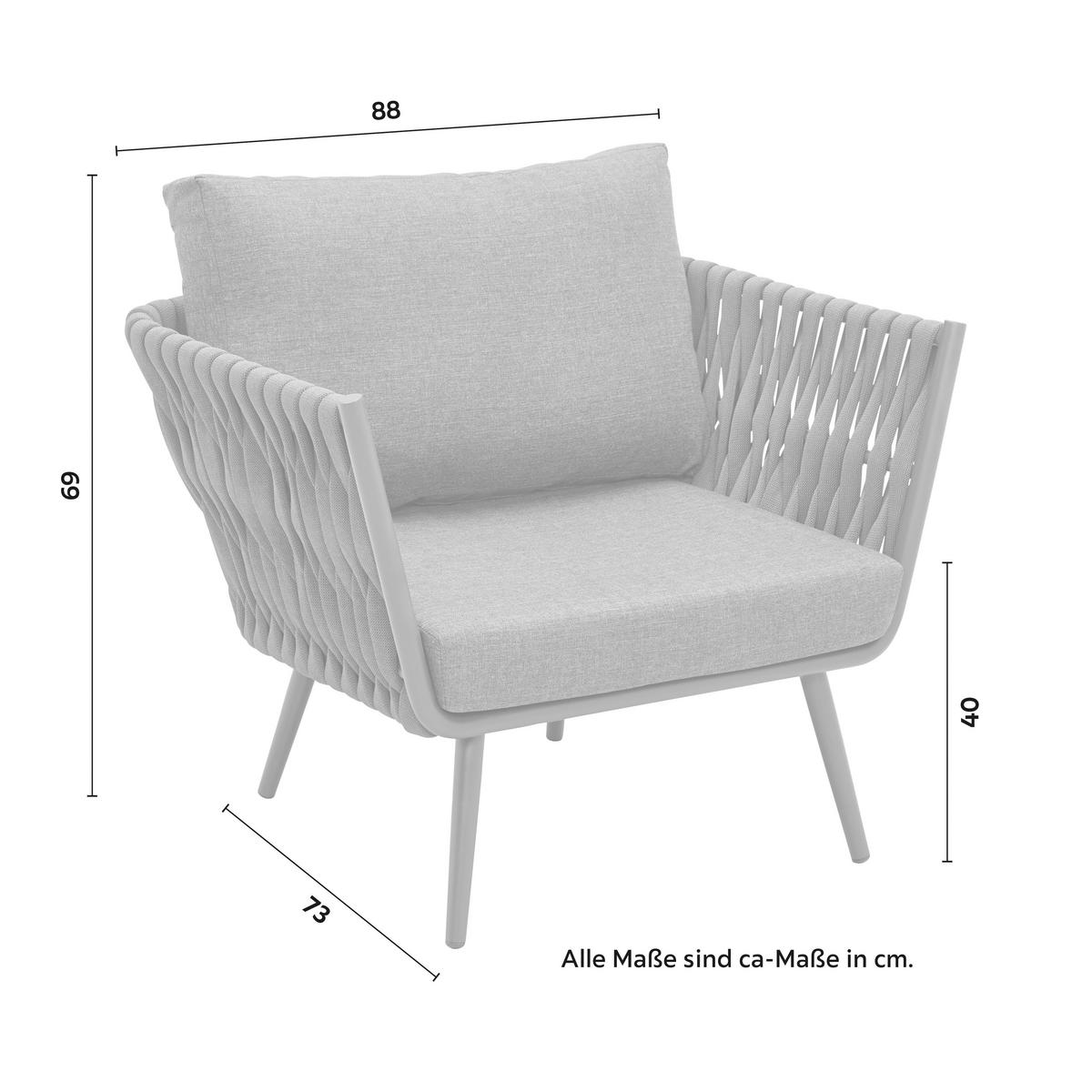 Záhradná sedacia súprava MILA - tmavosivá, Modern, kov/textil (236/69/70cm) - Bessagi Garden