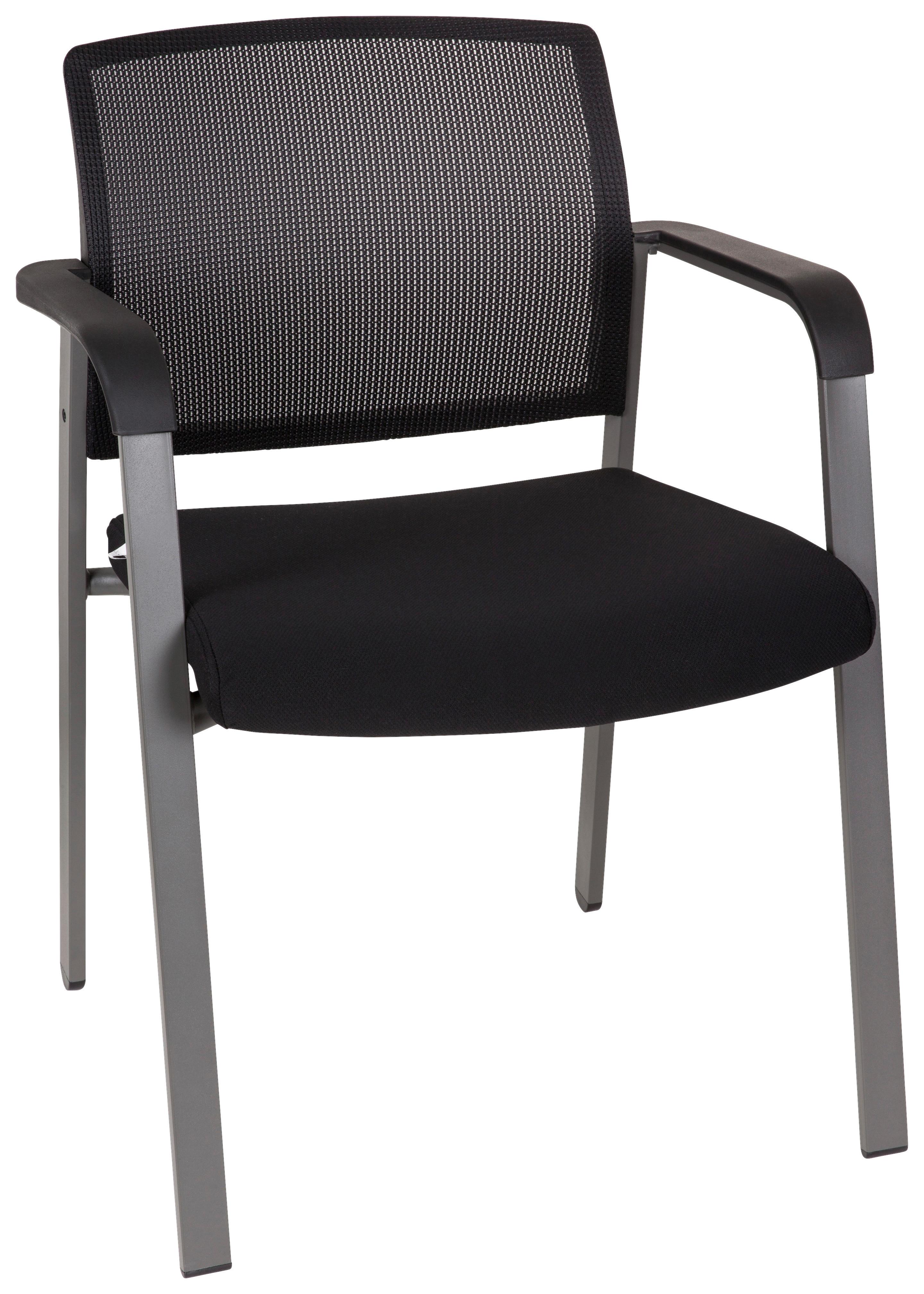 Besucherstuhl Meet Gepolstert Schwarz Bis 110kg