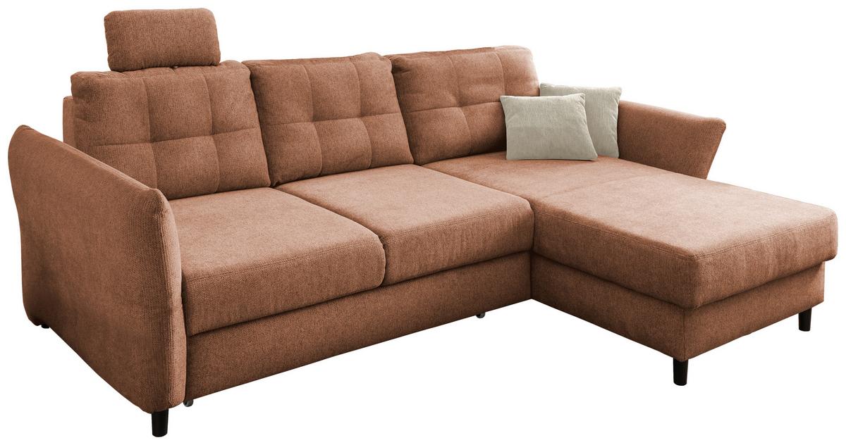 Ecksofa Brizzini Koralle S: 250-280x176 cm - Koralle/Beige, MODERN, Textil (250-280/176cm) - Livetastic