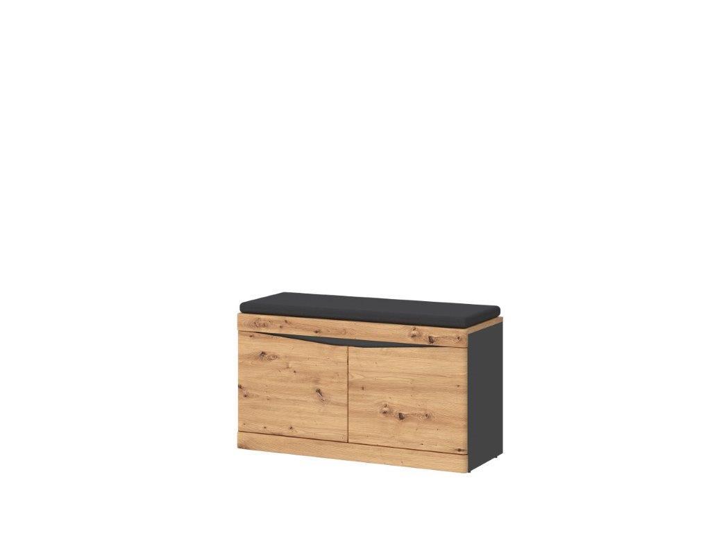 Garderobenbank Turino Eiche Artisan Dekor B: 86 cm - MODERN, Holzwerkstoff (86/49/39,9cm)