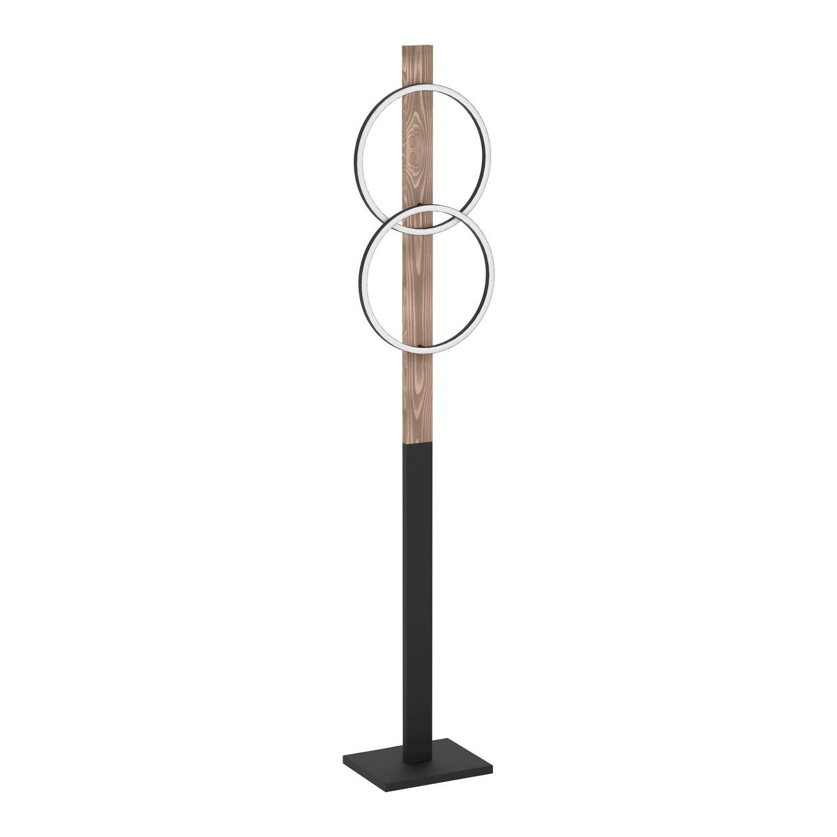 Led-stehleuchte 900892 Boyal - Schwarz/Weiß, Natur, Holz/Kunststoff (30/150cm) - Eglo