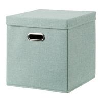 Skládací krabice BOBBY S VÍKEM - zelená, Moderní, karton/textil (33/33/33cm) - Mömax