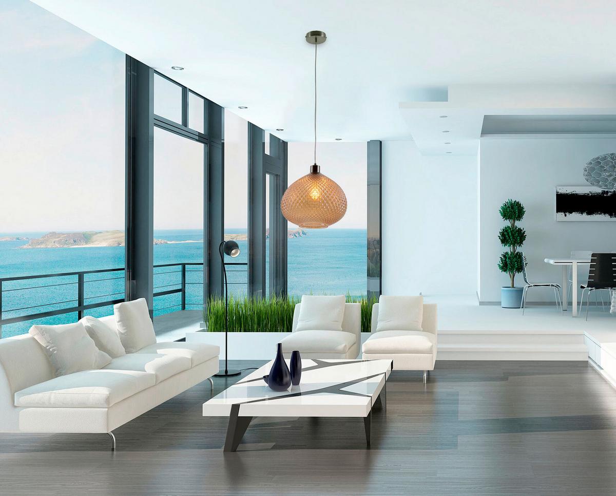Hängeleuchte Surrat H: 130 cm 1-Flammig, Orientdesign - Braun, Design, Glas/Kunststoff (29/130cm) - Näve