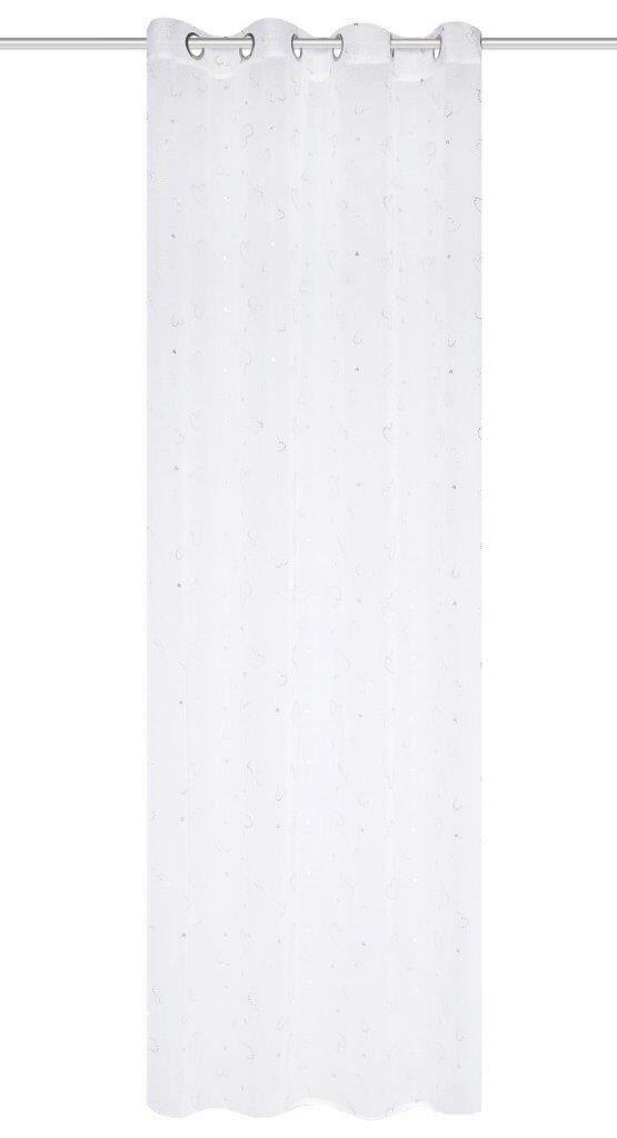 Ösenvorhang Amour Silber - Silberfarben, Basics, Textil (140/245cm) - Schmidt W. Gmbh