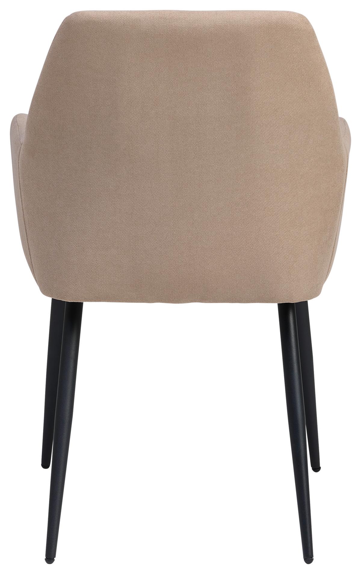 Armlehnstuhl Adelina - Schwarz/Cappuccino, LIFESTYLE, Textil/Metall (56/87/60cm) - MID.YOU