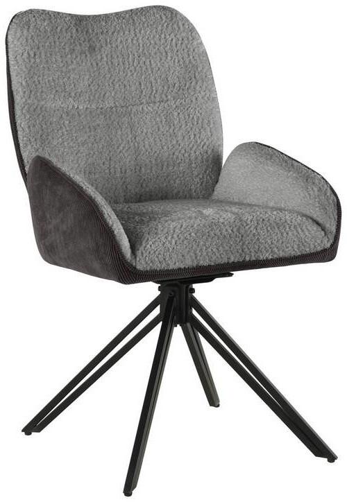 Armlehnstuhl Alessio - Schwarz/Grau, LIFESTYLE, Holz/Textil (54/87/62cm) - MID.YOU