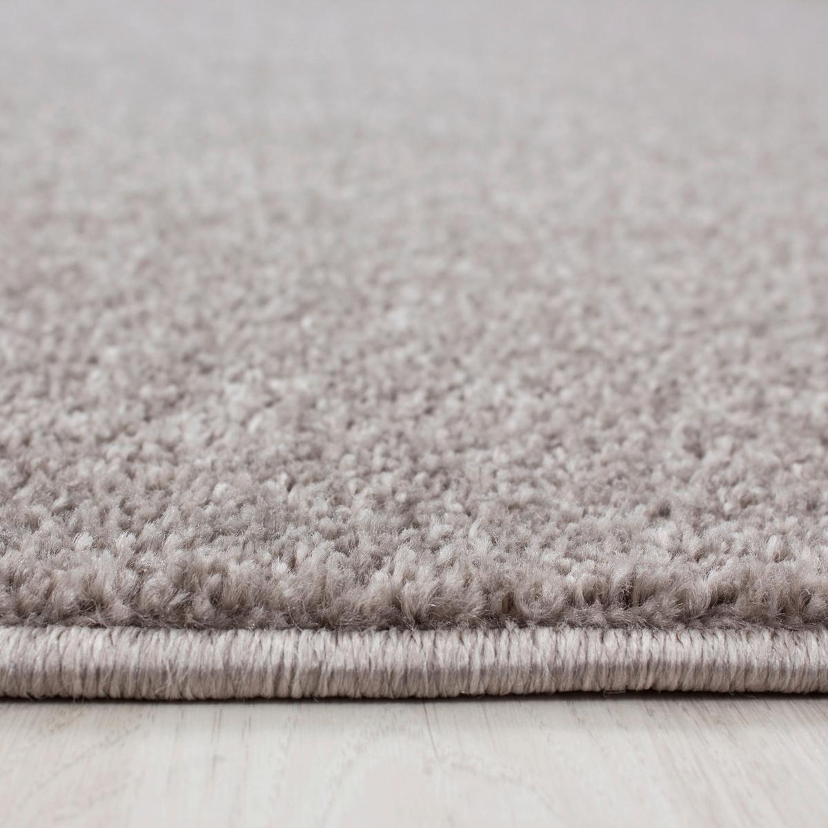 Hochflor Teppich Beige Ata rund Ø 160 cm - Grau, Design, Textil (160cm) - Ayyildiz 