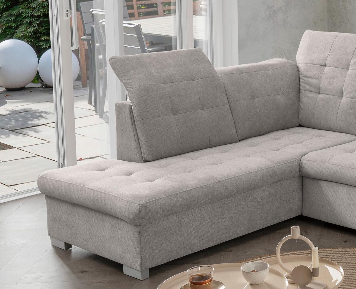 Wohnlandschaft Zira Grau U: 212x330x169cm - Chromfarben/Grau, MODERN, Textil (212/330/169cm) - Livetastic