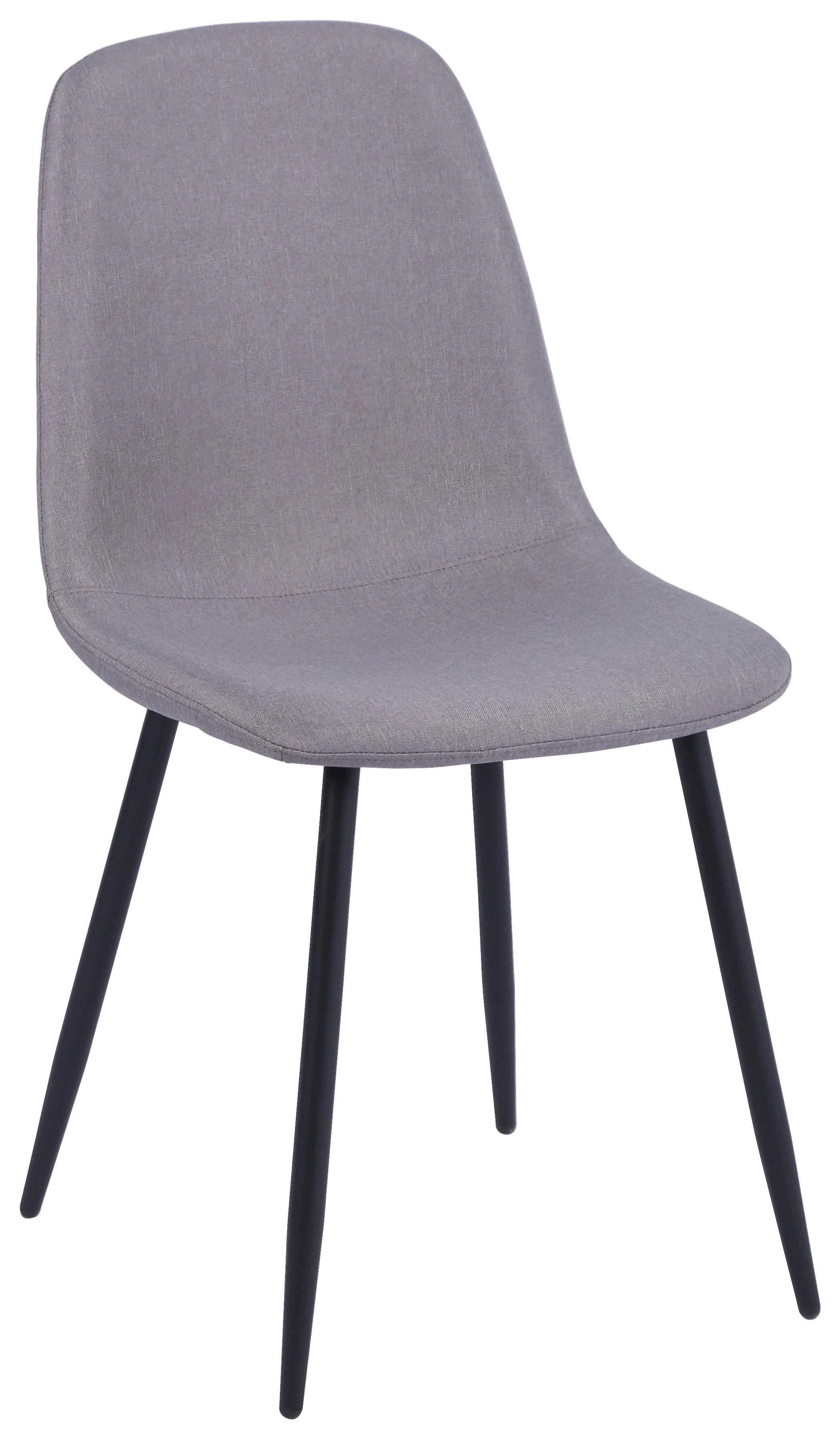 Vierfußstuhl Mona Leinenoptik Grau - Schwarz/Grau, MODERN, Holz/Textil (44/87/56cm)