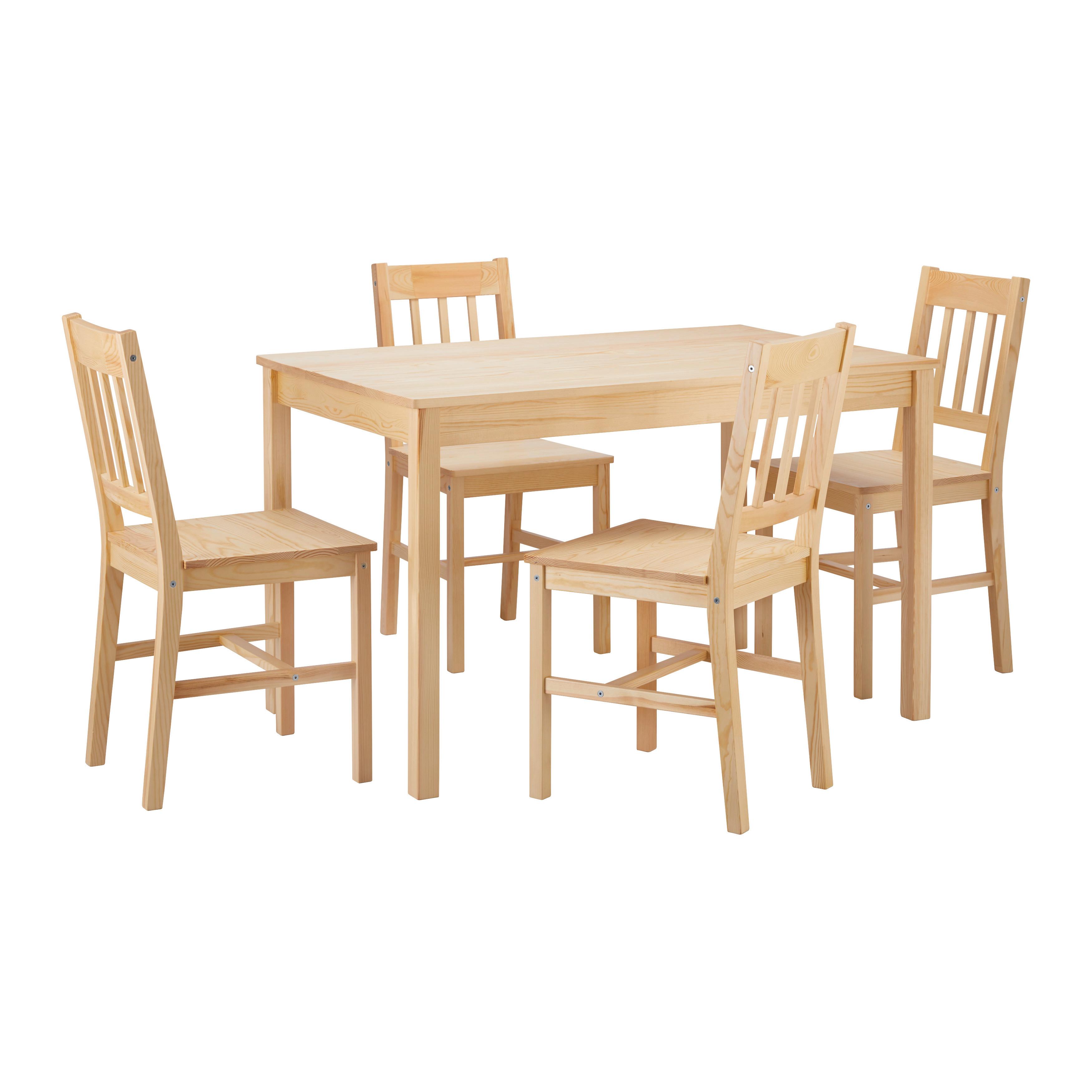 Stolová súprava AMIRA prírodná - prírodná farba, Modern, drevo (118/43/75/40.5/73/86cm) - Bessagi Home