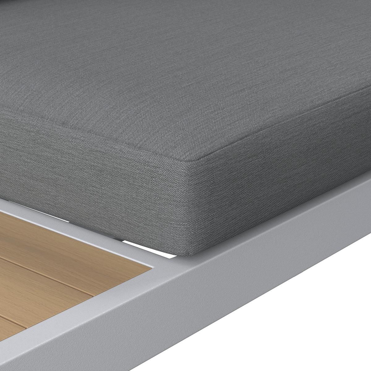 JEDÁLENSKÁ TERASOVÁ SÚPRAVA VENEYA - sivá/prírodná farba, Modern, kov/textil - Bessagi Garden