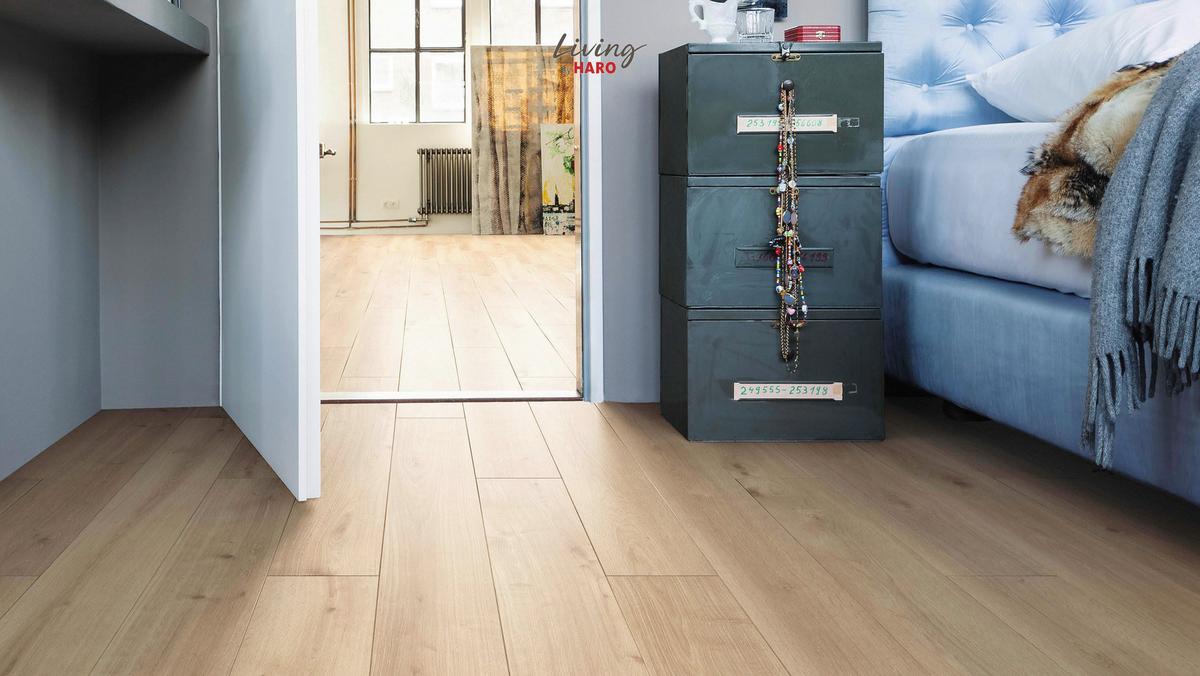 Laminatboden Eiche Milton Landhausdiele Stärke 7mm - Hellbraun/Eichefarben, Natur, Holzwerkstoff (128,2/19,3/0,7cm) - Living by HARO