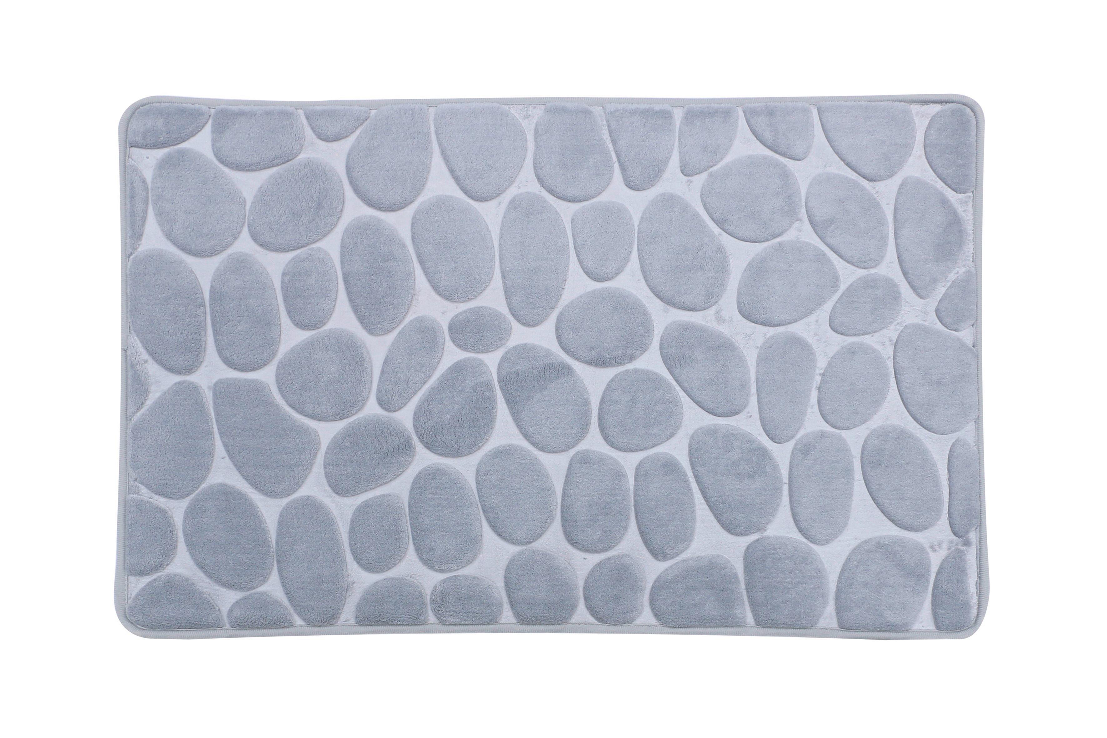 KÚPEĽŇOVÁ PREDLOŽKA STONE - strieborná, Basics, textil (45/60cm)