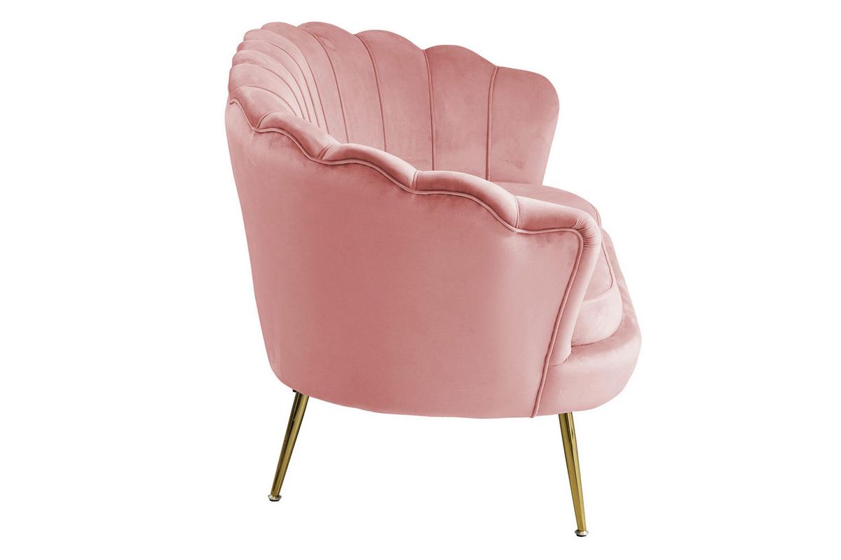 2-sitzer-sofa Rosa B: 136 Cm - Goldfarben/Rosa, MODERN, Textil (136/78/77cm) - Livetastic