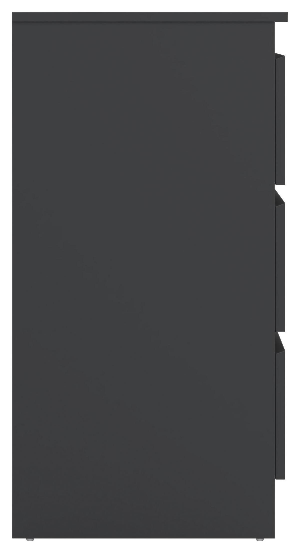 Kommode Mara 2 Anthrazit B: 77 cm - Anthrazit/Weiß, Trend, Holz (77/80,4/42cm)