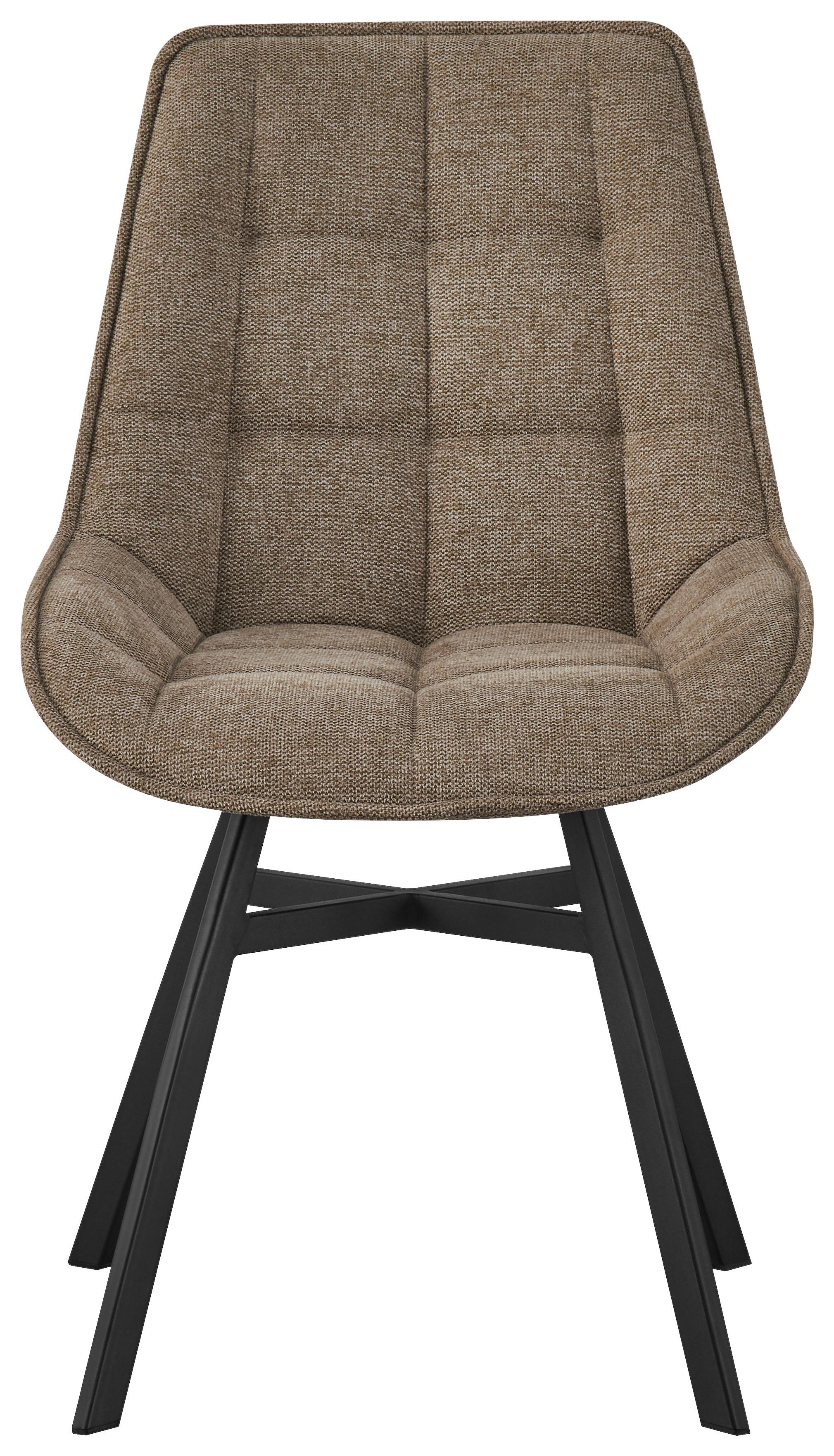 Stolička LUNA bahenná hnedá - čierna/bahenná hnedá, Modern, kov/drevo (53/87/61cm) - Mömax