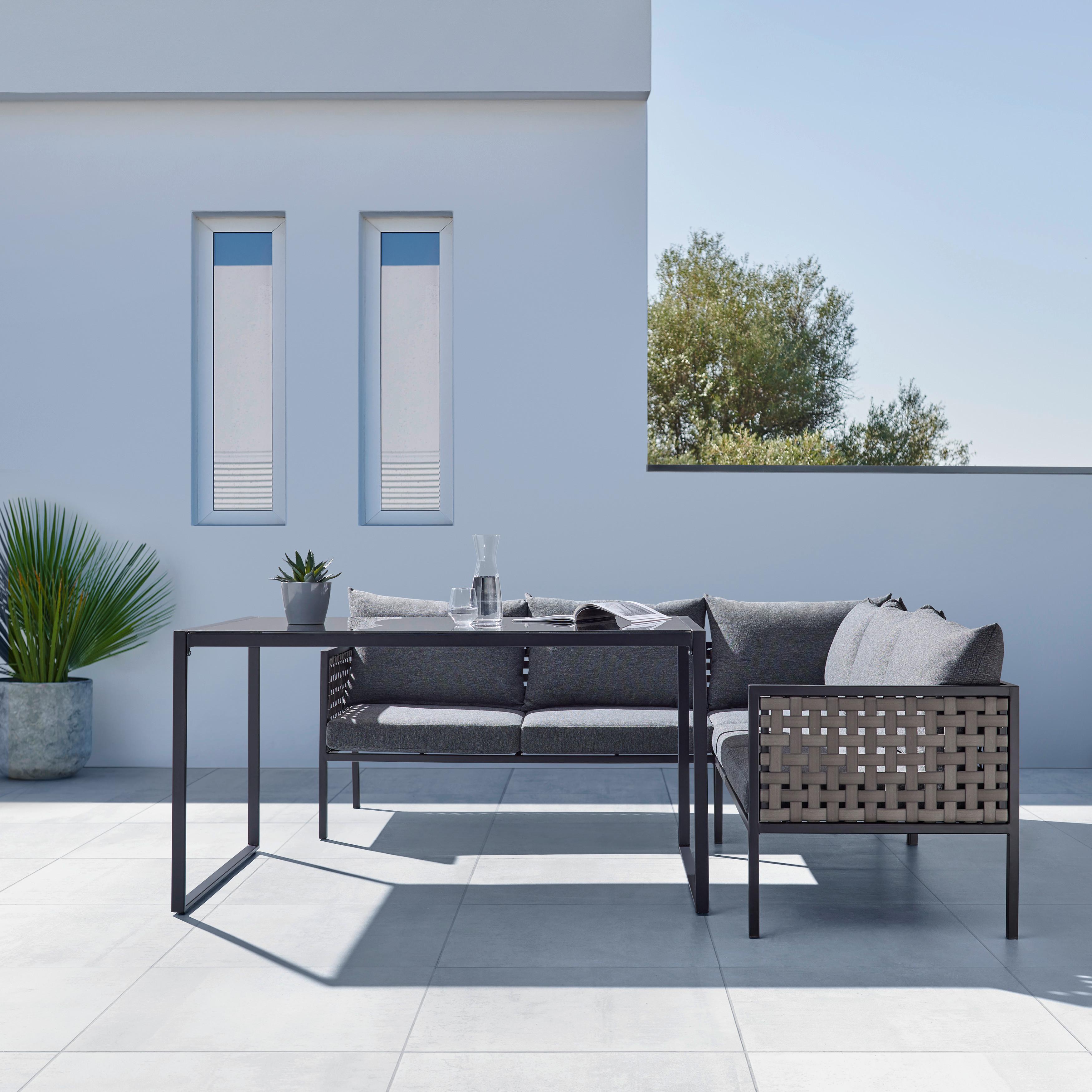Zahradní Sedací Souprava Sara - šedá/tmavě šedá, Moderní, kov/textil - Bessagi Garden