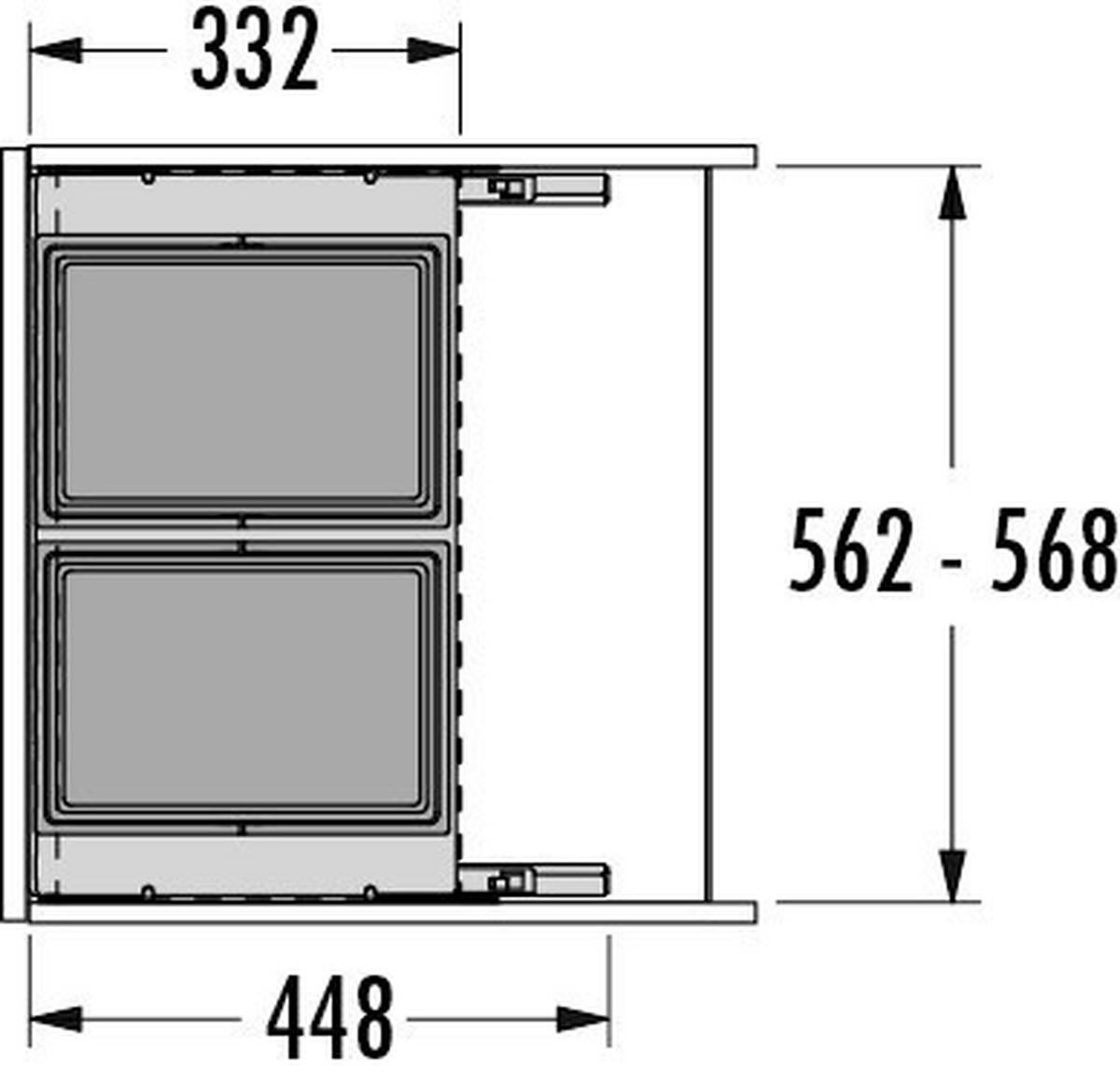 Abfallsammler Cargo Soft Short - Anthrazit, Basics, Kunststoff/Metall (56,2/37/33,2cm) - HKT