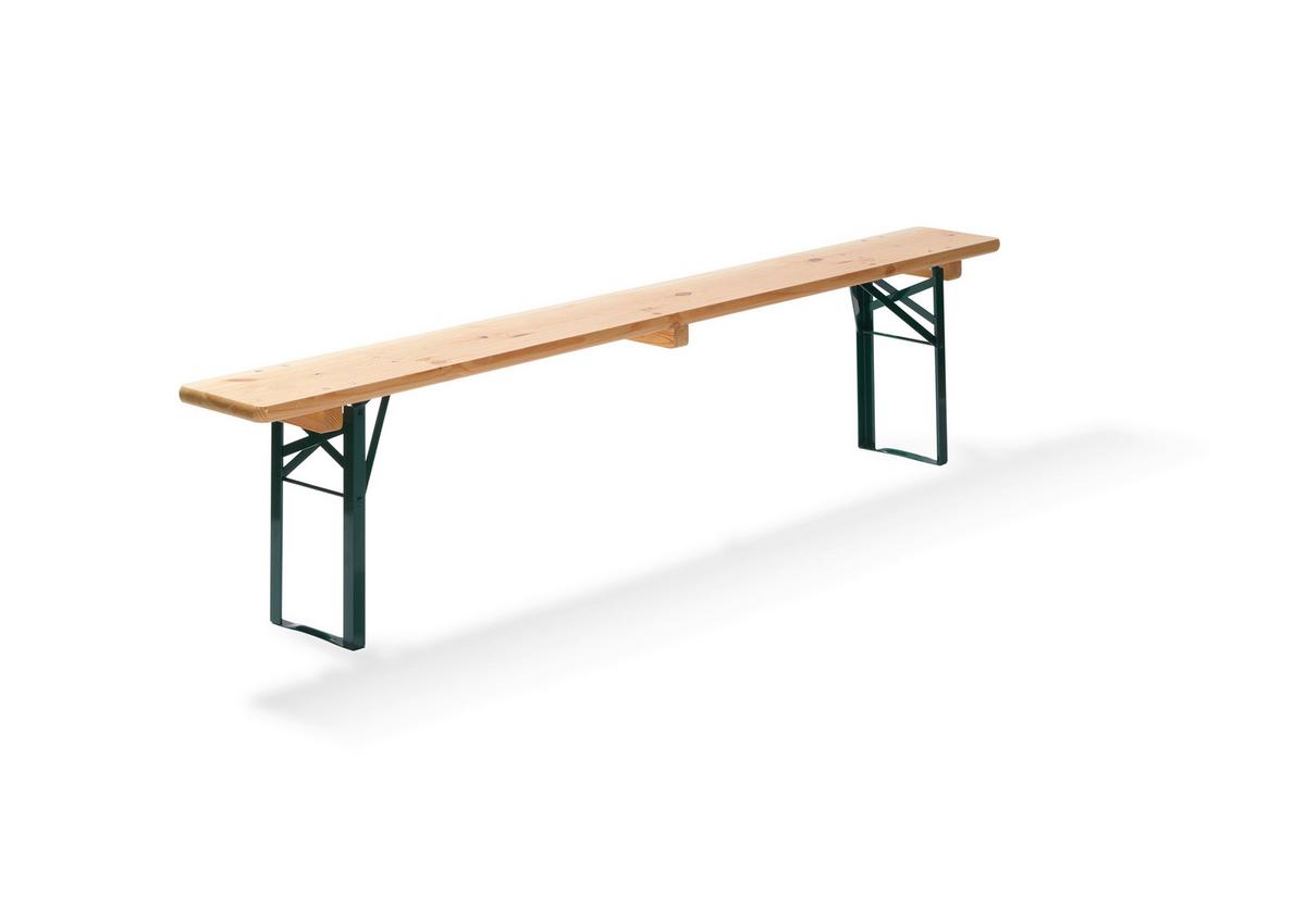 Gartenbank Bierbänk 220x25x48cm (bxtxh) - Fichtefarben/Grün, Basics, Holz/Metall (220/48/25cm)