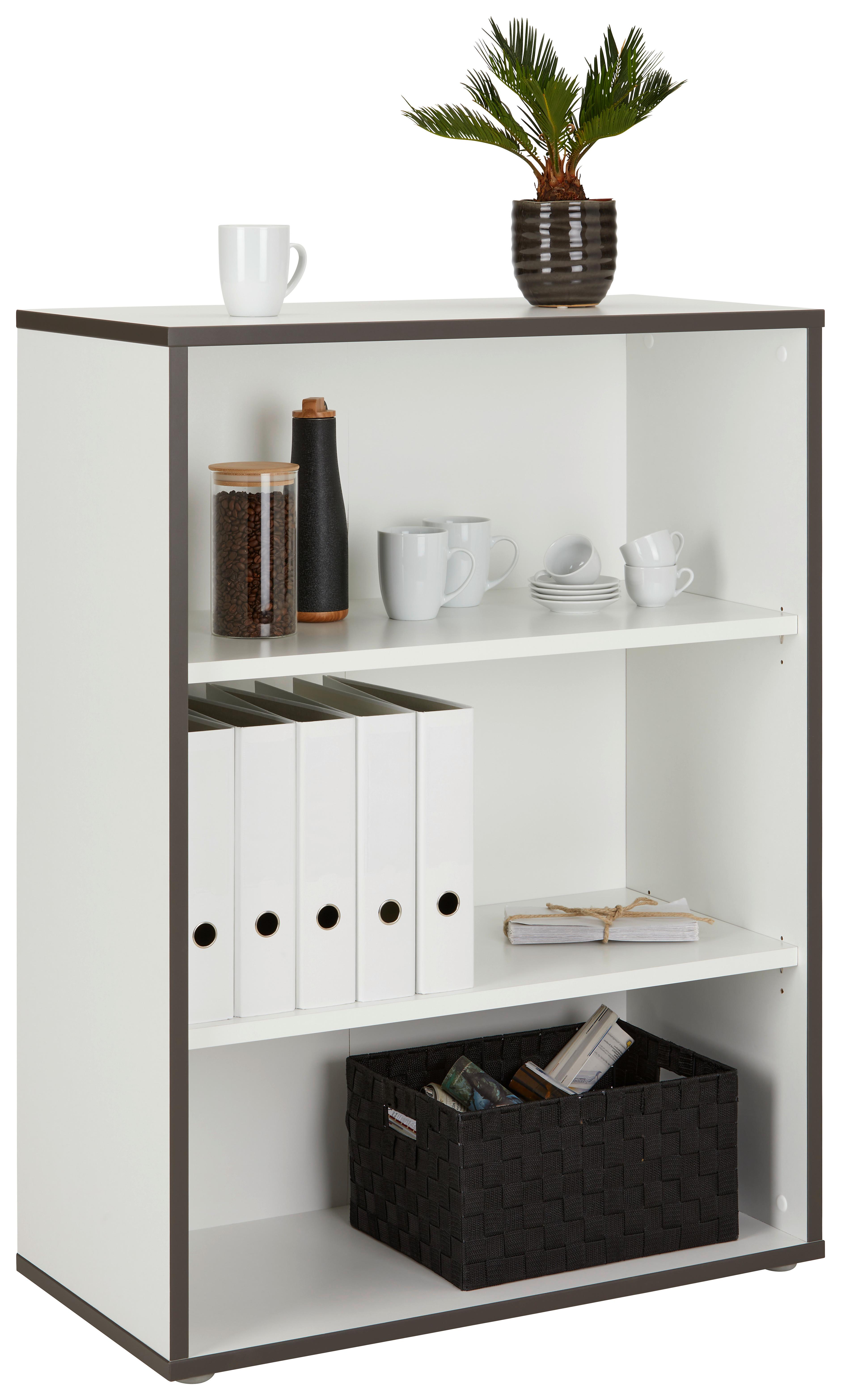 Regál KEFLAVIK -EXKLUSIV- - sivá/biela, Modern, kompozitné drevo/plast (84,5/115,1/41,5cm) - Mömax