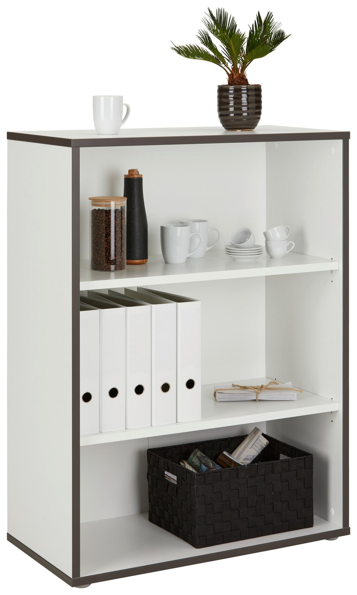 Regál KEFLAVIK -EXKLUSIV- - šedá/bílá, Moderní, kompozitní dřevo/plast (84,5/115,1/41,5cm) - Mömax