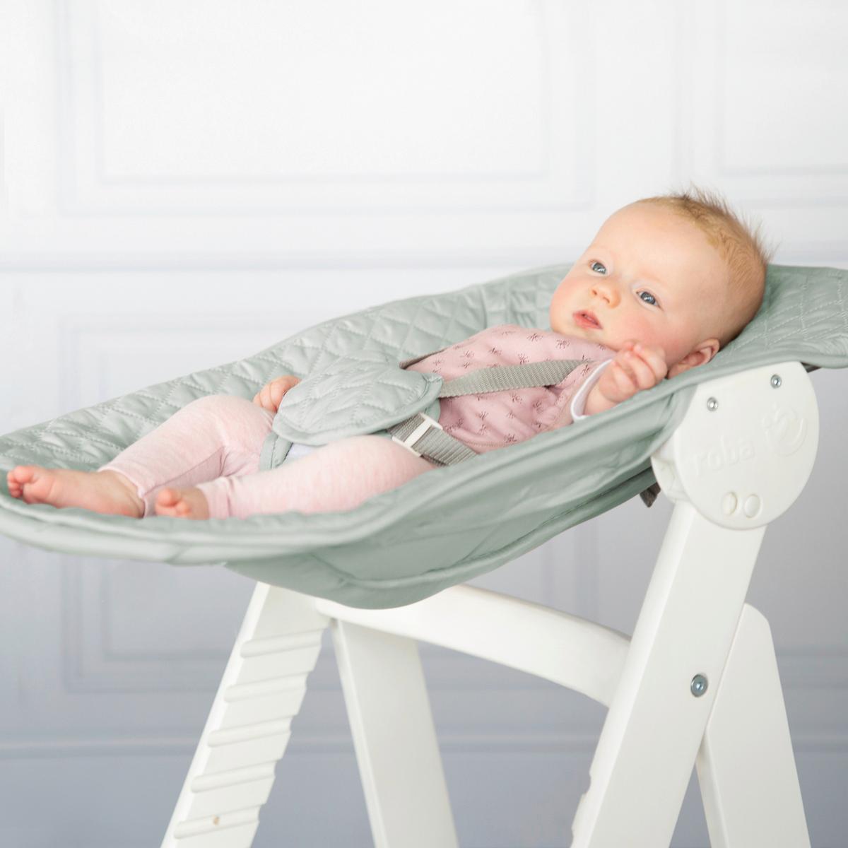 Hochstuhl Weiß/pastellgrün Mit Sitz/liegefunktion - Pastellgrün/Weiß, Basics, Holzwerkstoff/Textil (46/94/66,5cm) - Roba