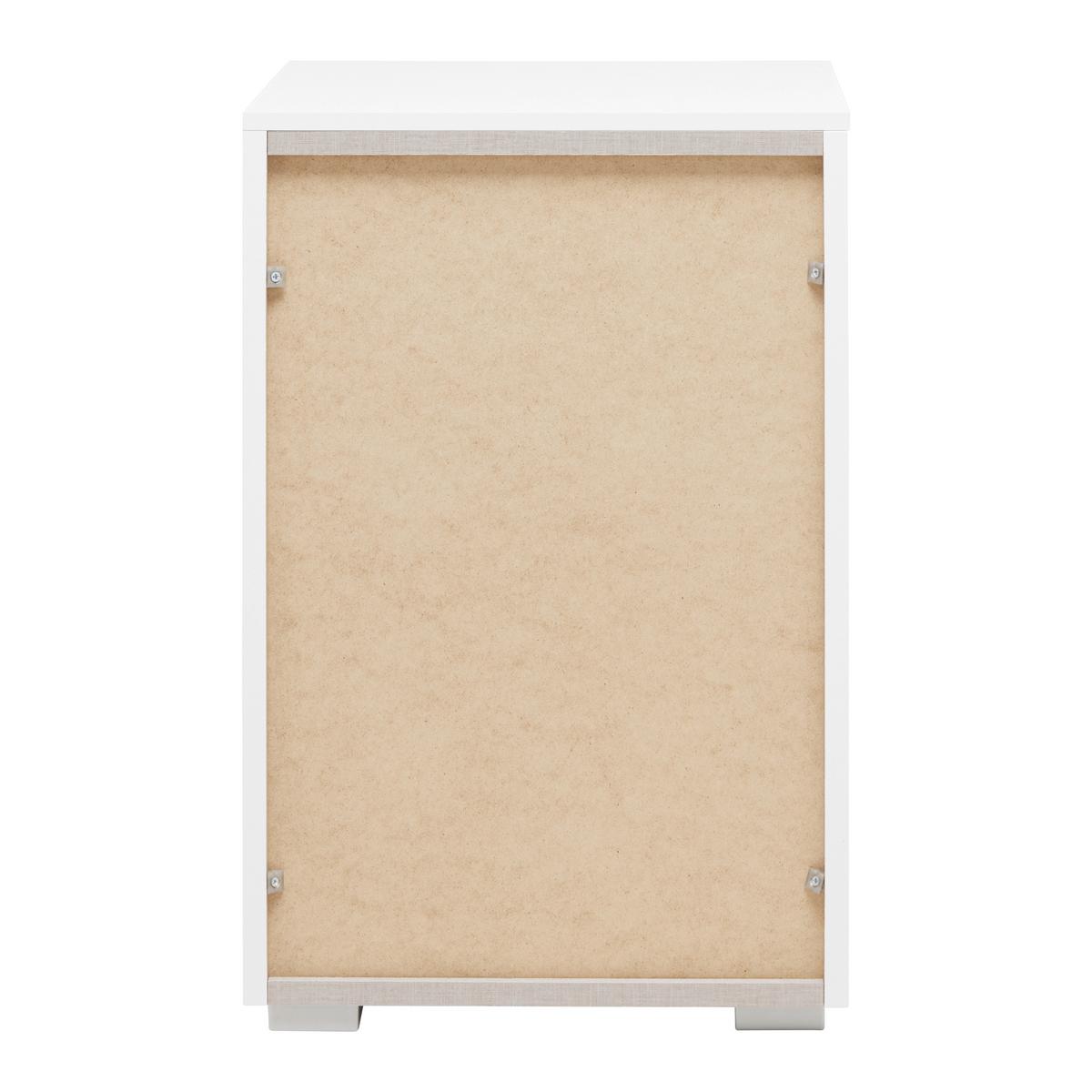 Nočný stolík FIFTY - sivá/biela, Konventionell, kov/kompozitné drevo (40/61/42cm) - Premium Living