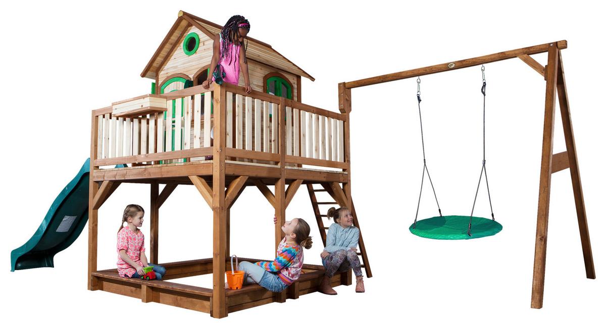 Spielturm A030.154.00 - Braun/Grün, KONVENTIONELL, Holz (613/291/277cm) - Ambia Garden