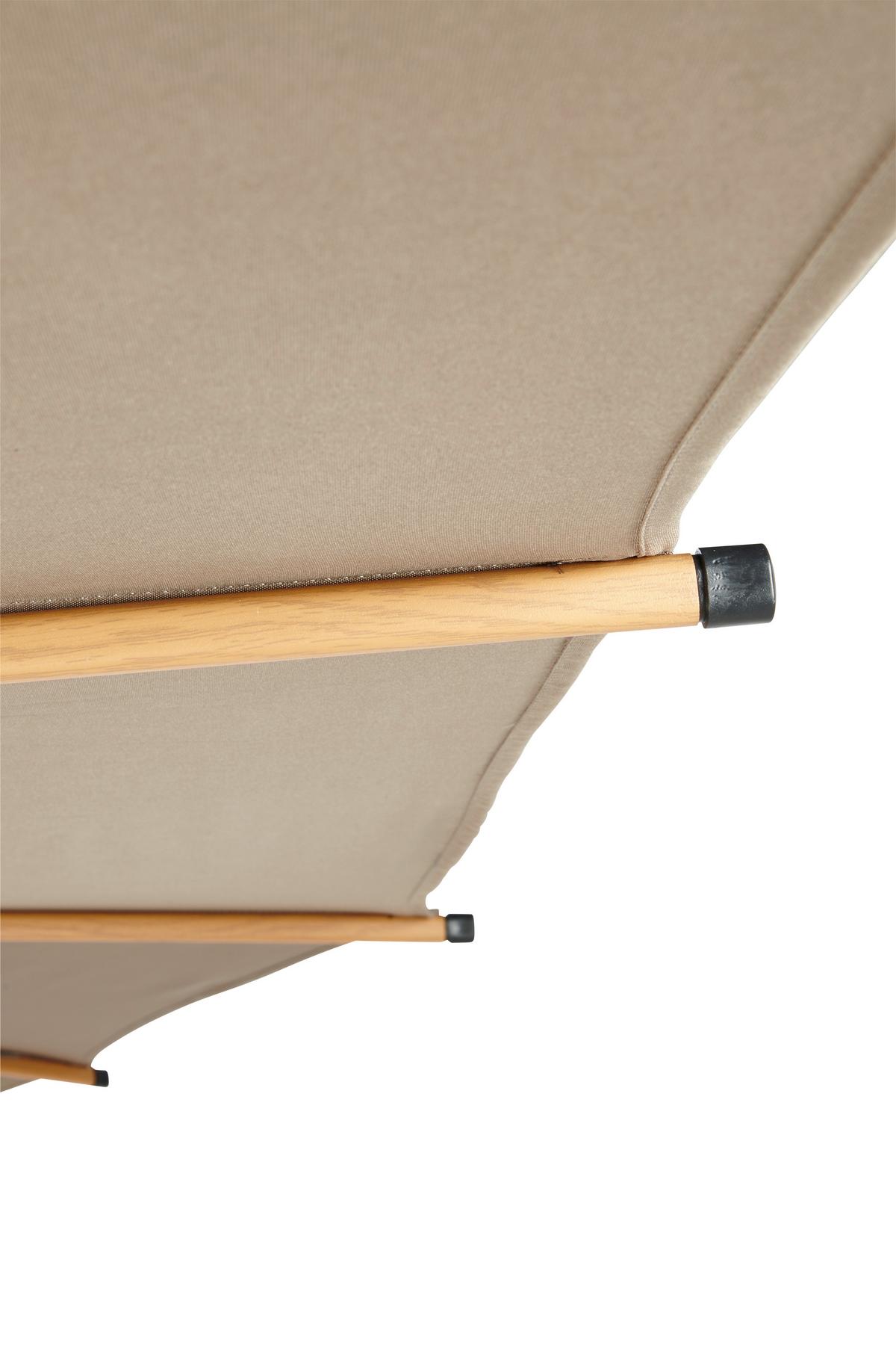 Doppelsonnenschirm Miami Bht: 208x400x236 Cm Taupe - Graubraun/Braun, MODERN, Textil/Metall (208/400/236cm) - Beldano