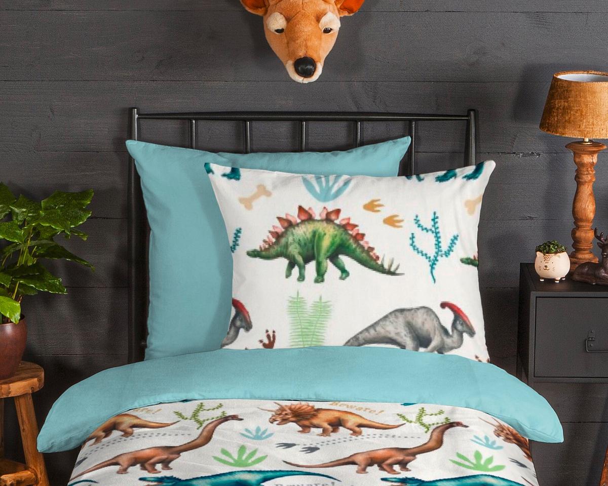Kinderbettwäsche Dino Multicolor 135x200 cm - Multicolor, Design, Textil (135/200cm)