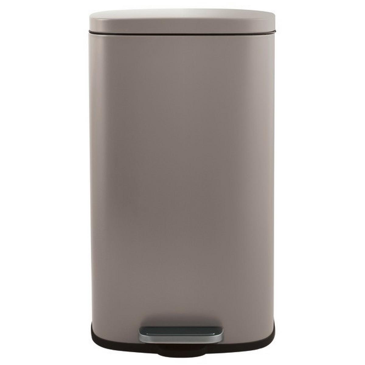 Treteimer Akira 50l Taupe Metall Lbh: 42,7x29,7x64,3 Cm - Taupe/Schwarz, Basics, Kunststoff/Metall (42,7/29,7/64,3cm) - Spirella