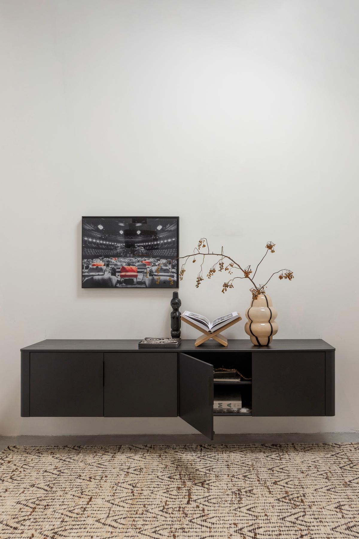LOWBOARD Gunnar Schwarz B: 200cm - Schwarz, Design, Holz (200/56/44cm) - Livetastic